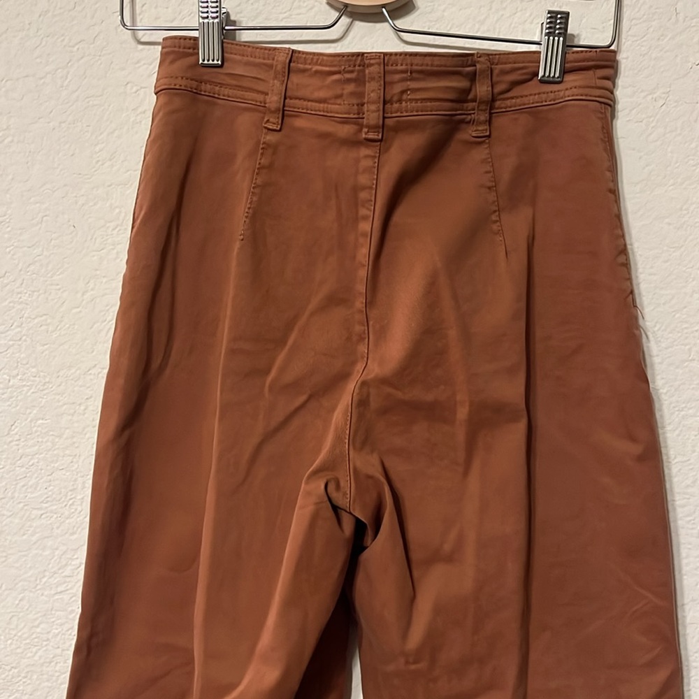 Marine Layer Bridget Slim Wide Leg Crop Pant Amber Brown - Picture 5 of 5